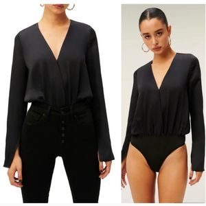 Good American Faux Wrap Bodysuit  Size 2 NWT